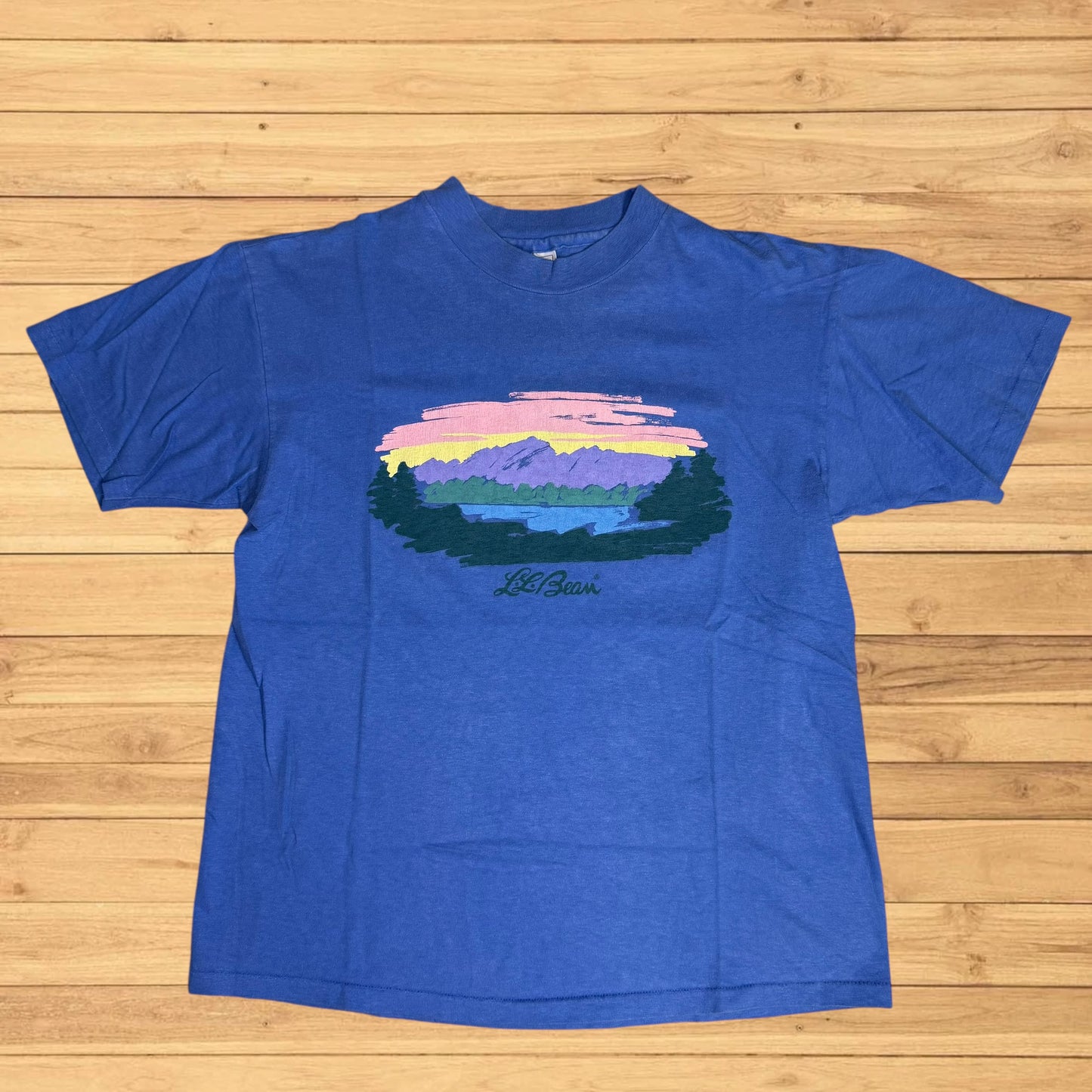 vintage ll bean landscape t shirt (small)