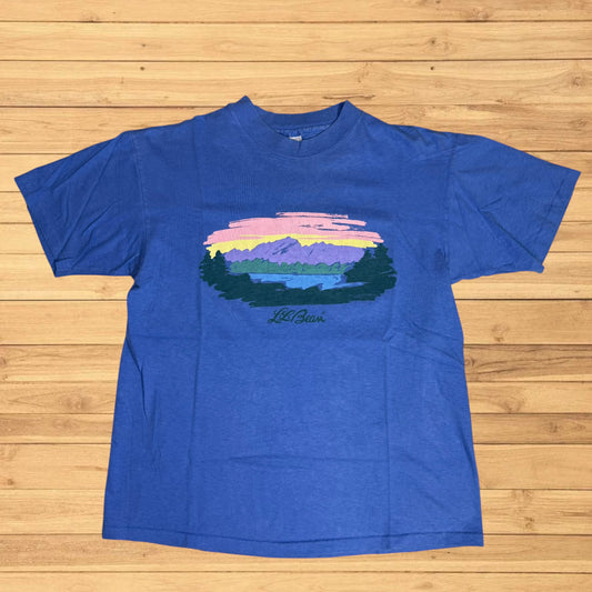 vintage ll bean landscape t shirt (small)