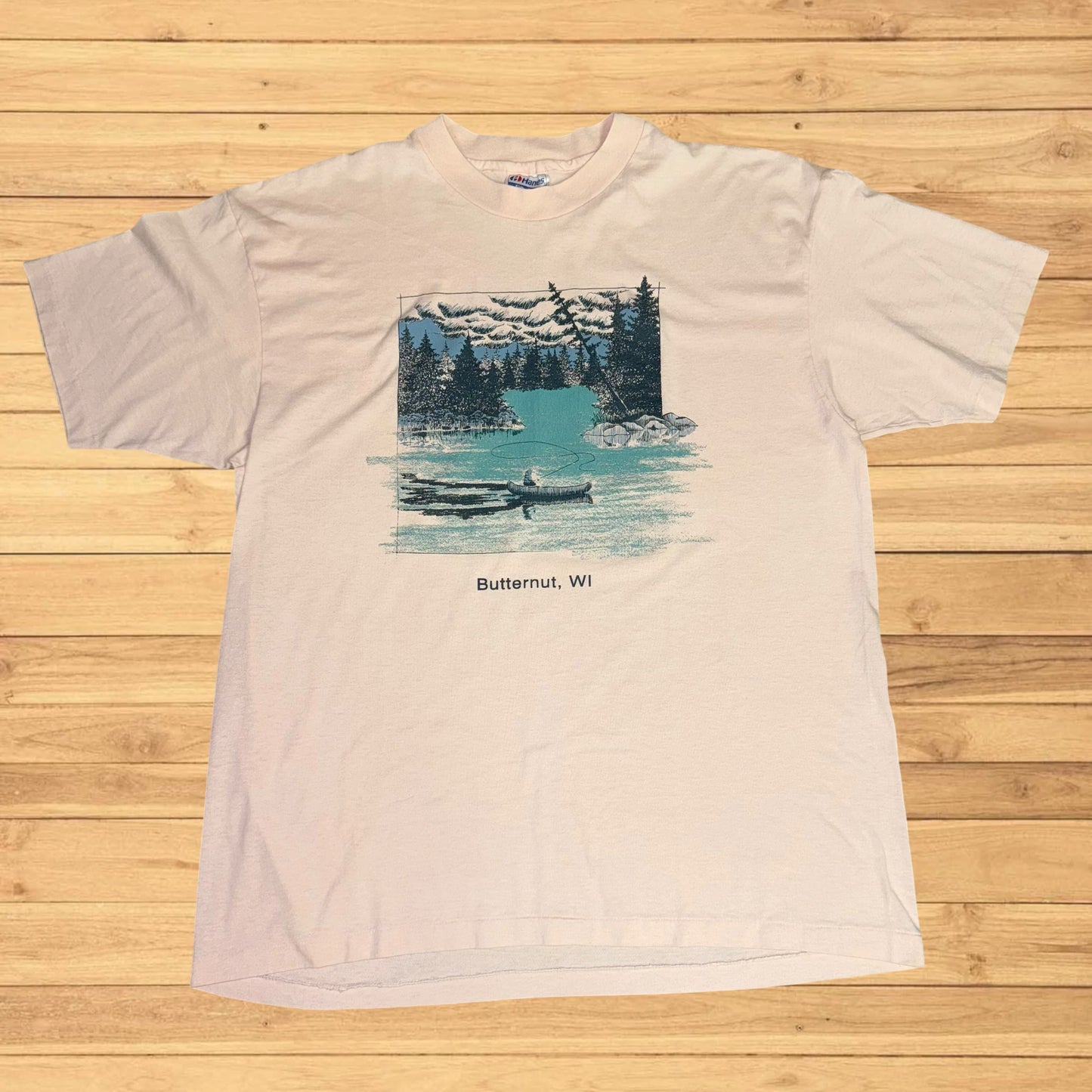 vintage butternut wisconsin fishing t shirt (M)