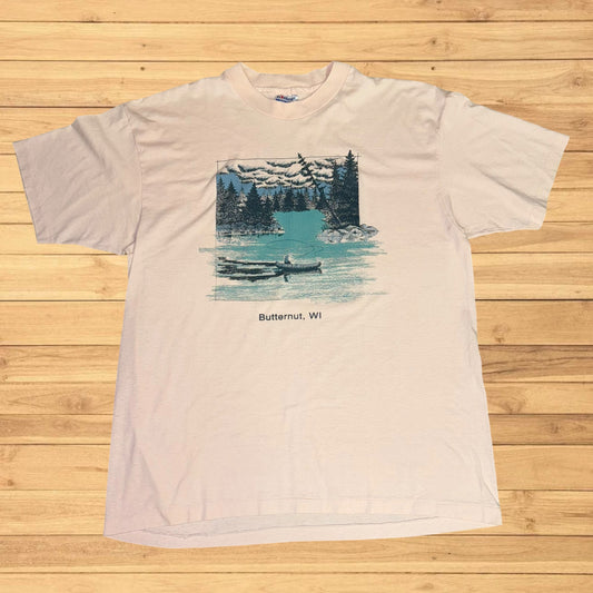 vintage butternut wisconsin fishing t shirt (M)