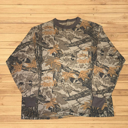 vintage camo realtree pocket long sleeve (large)