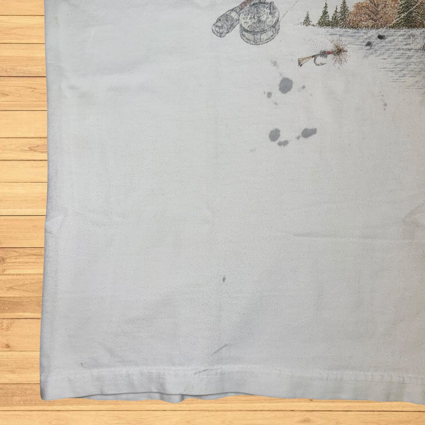 vintage trout fly fishing t shirt (XL)