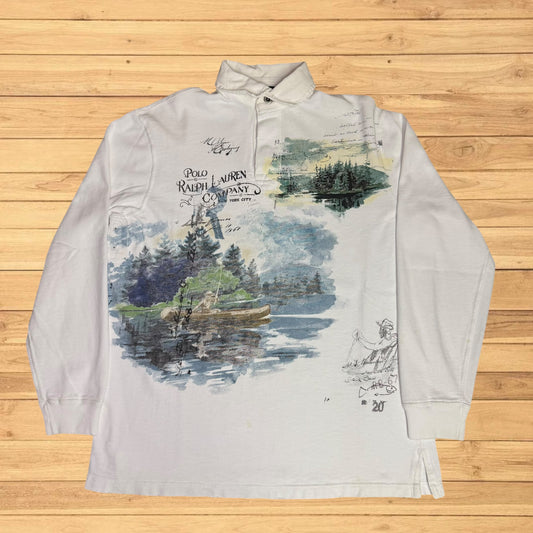 vintage ralph lauren button up long sleeve (large)