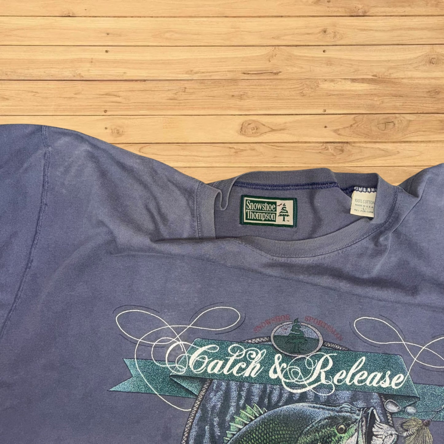 vintage catch and release bass fishing t shirt (XL)
