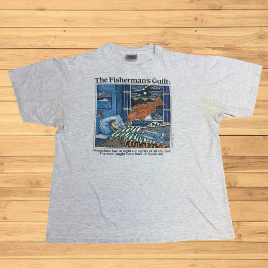 vintage ray troll fisherman’s guilt t shirt (L)
