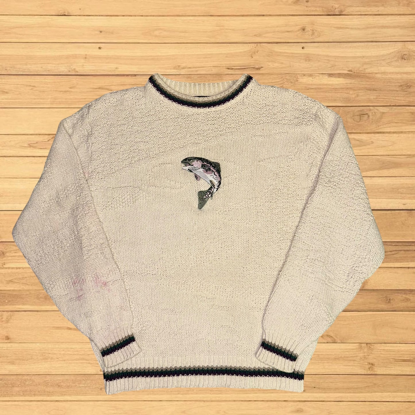 vintage orvis trout sweater crewneck
