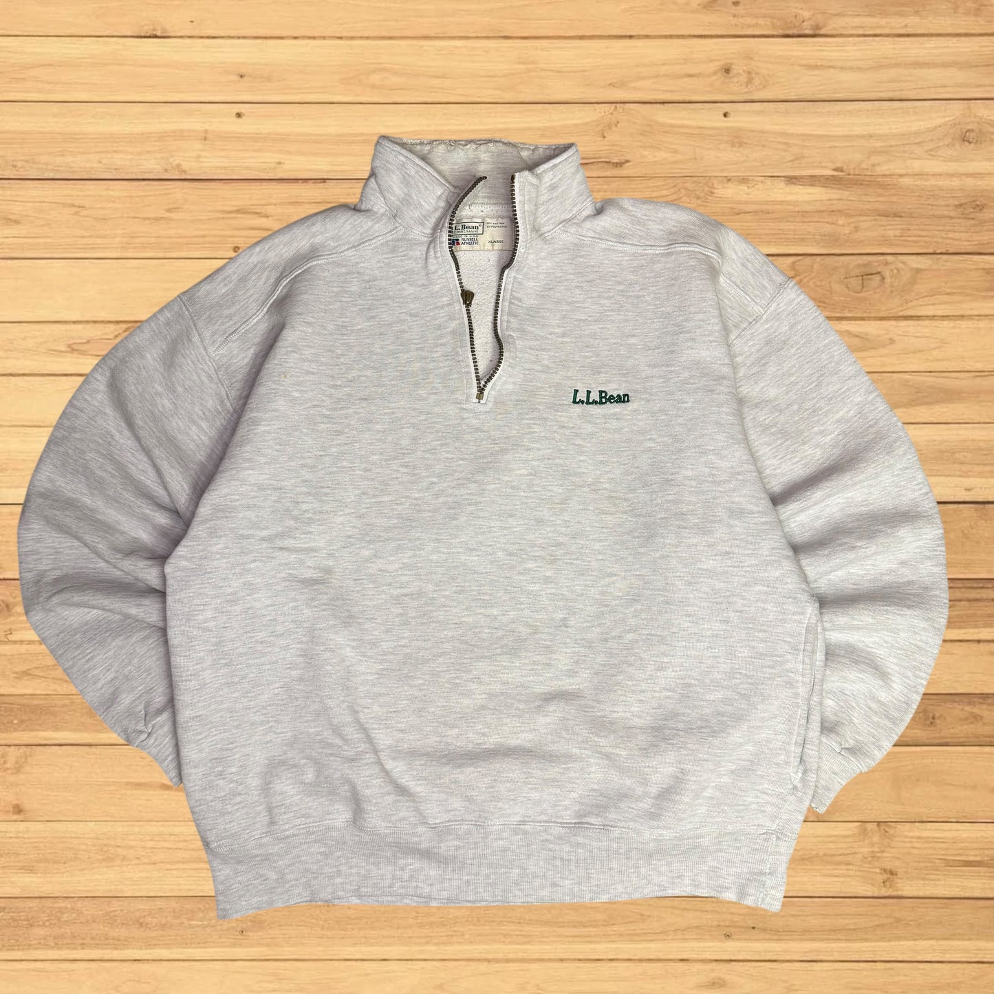 vintage ll bean russell quarter zip sweatshirt *damaged*