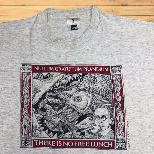 vintage ray troll t shirt no free lunch (L)