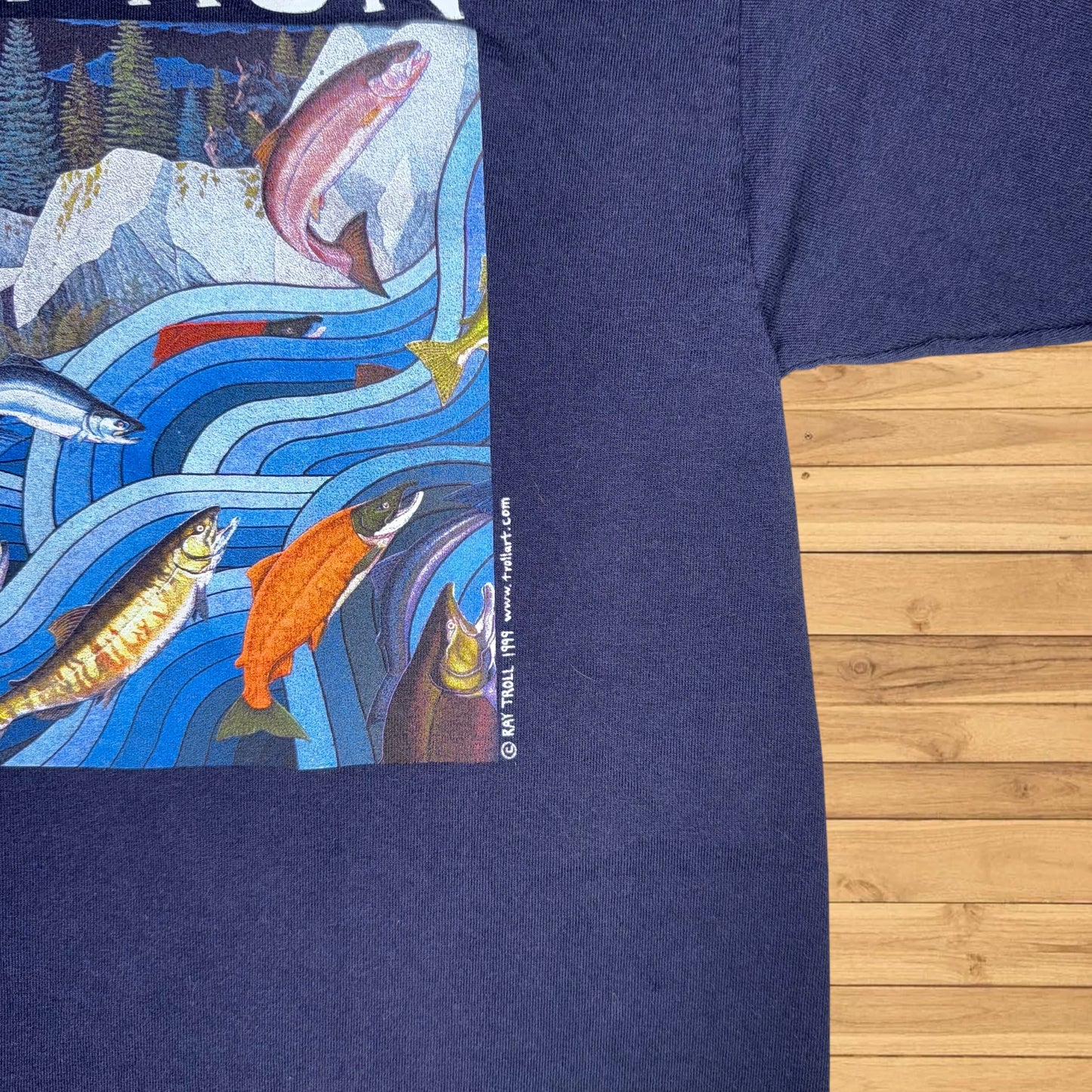 vintage ray troll t shirt midnight run (L)