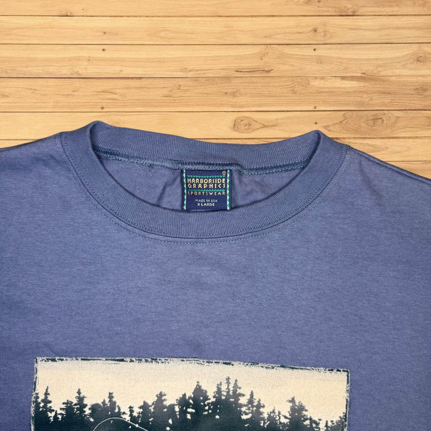 vintage fishing t shirt nature harborside graphics (xxl)