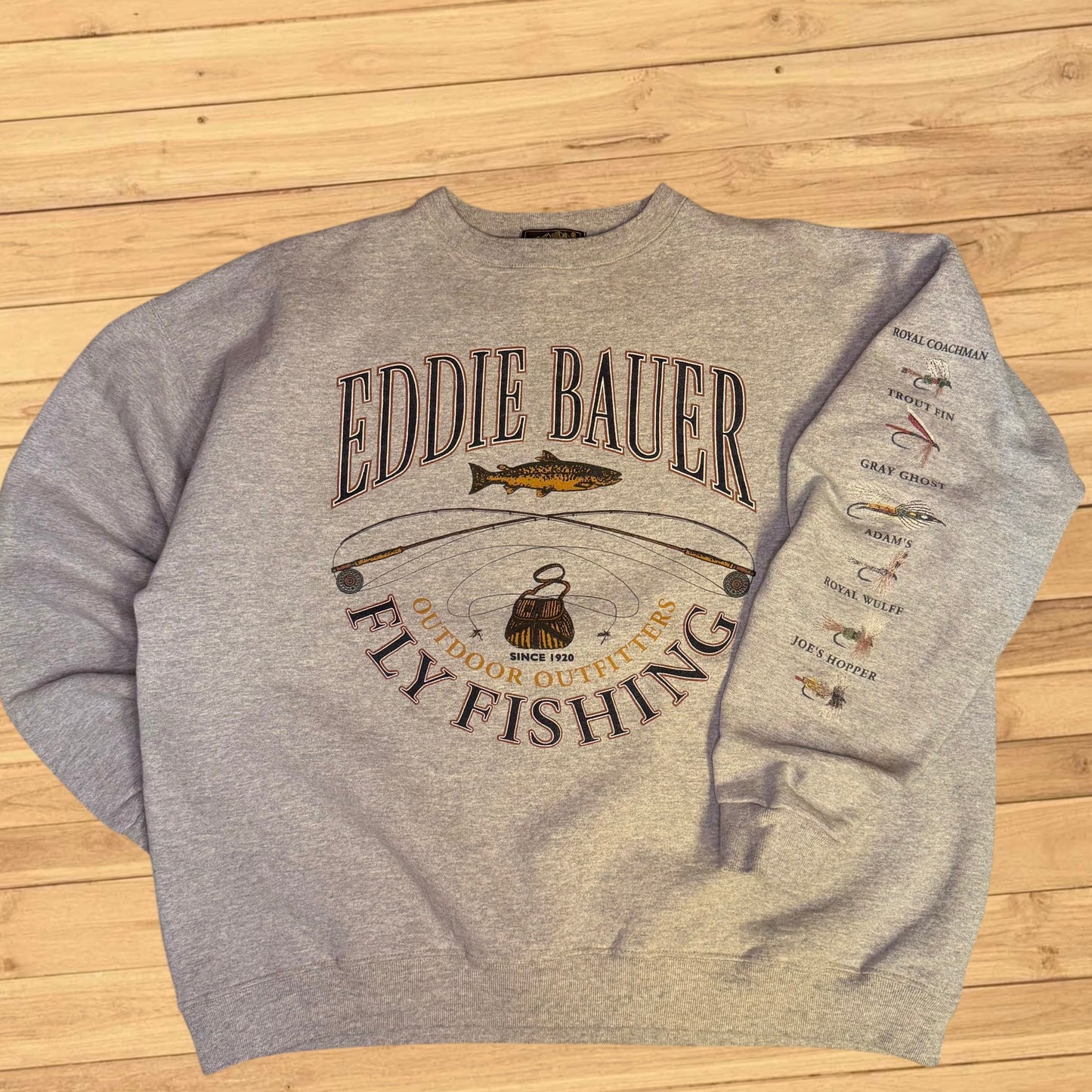 vintage eddie bauer fly fishing crewneck