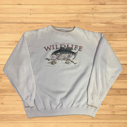 vintage bass field exchange wildlife fishing crewneck
