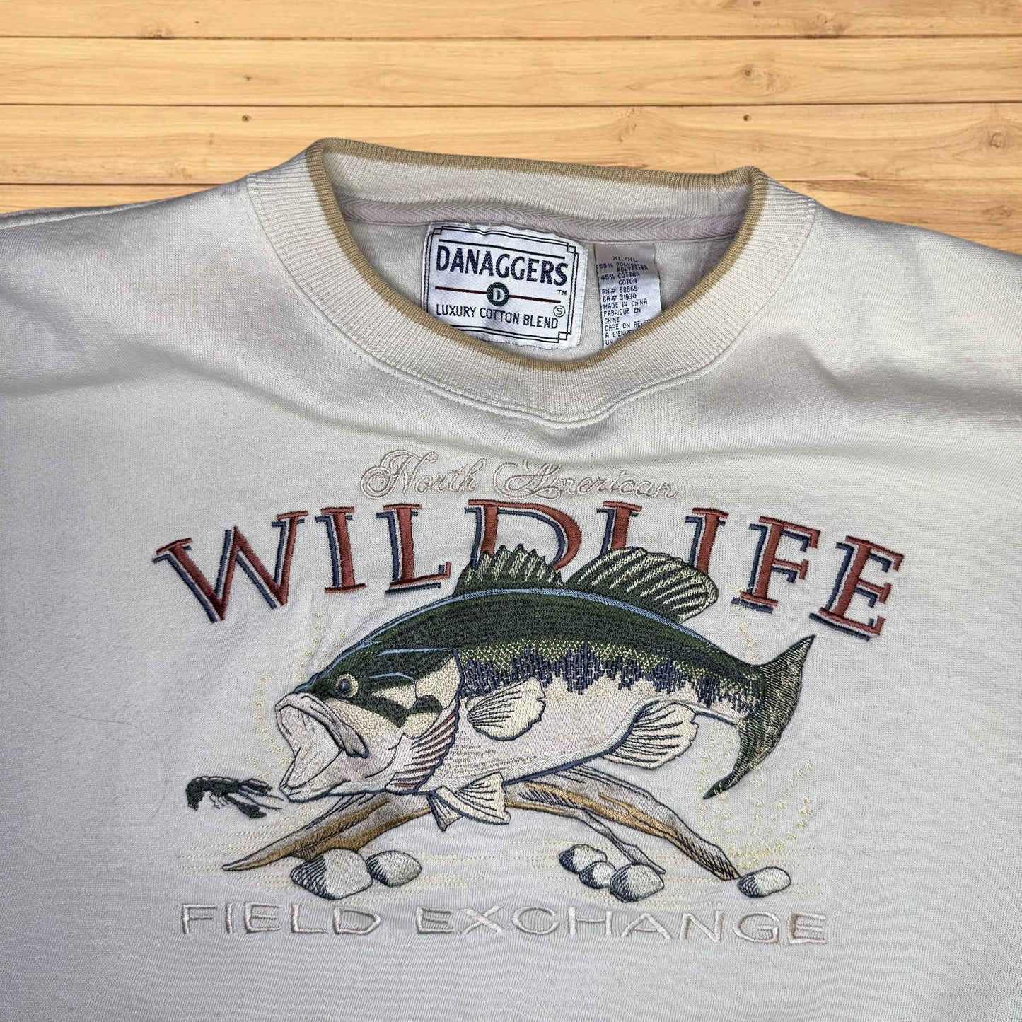 vintage bass field exchange wildlife fishing crewneck