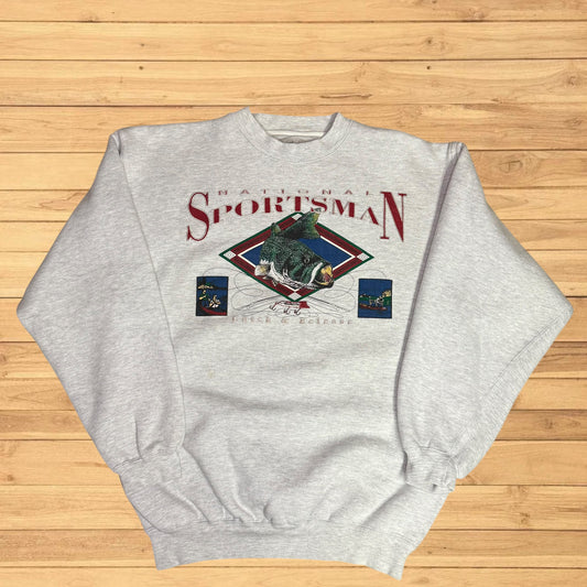 vintage bass catch and release fishing crewneck