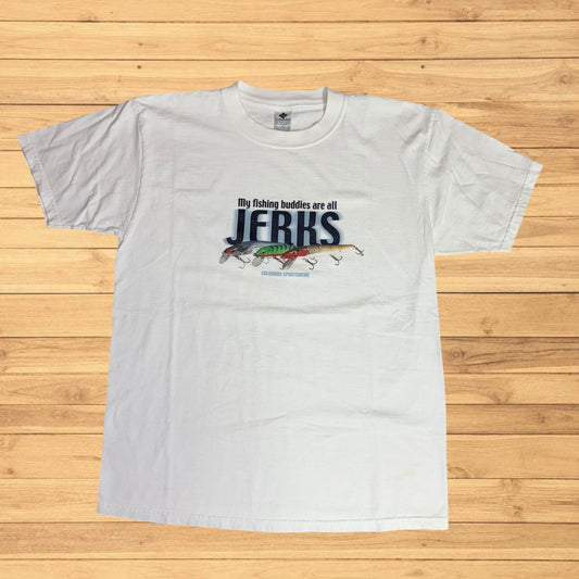 vintage columbia jerk bait t shirt (large)