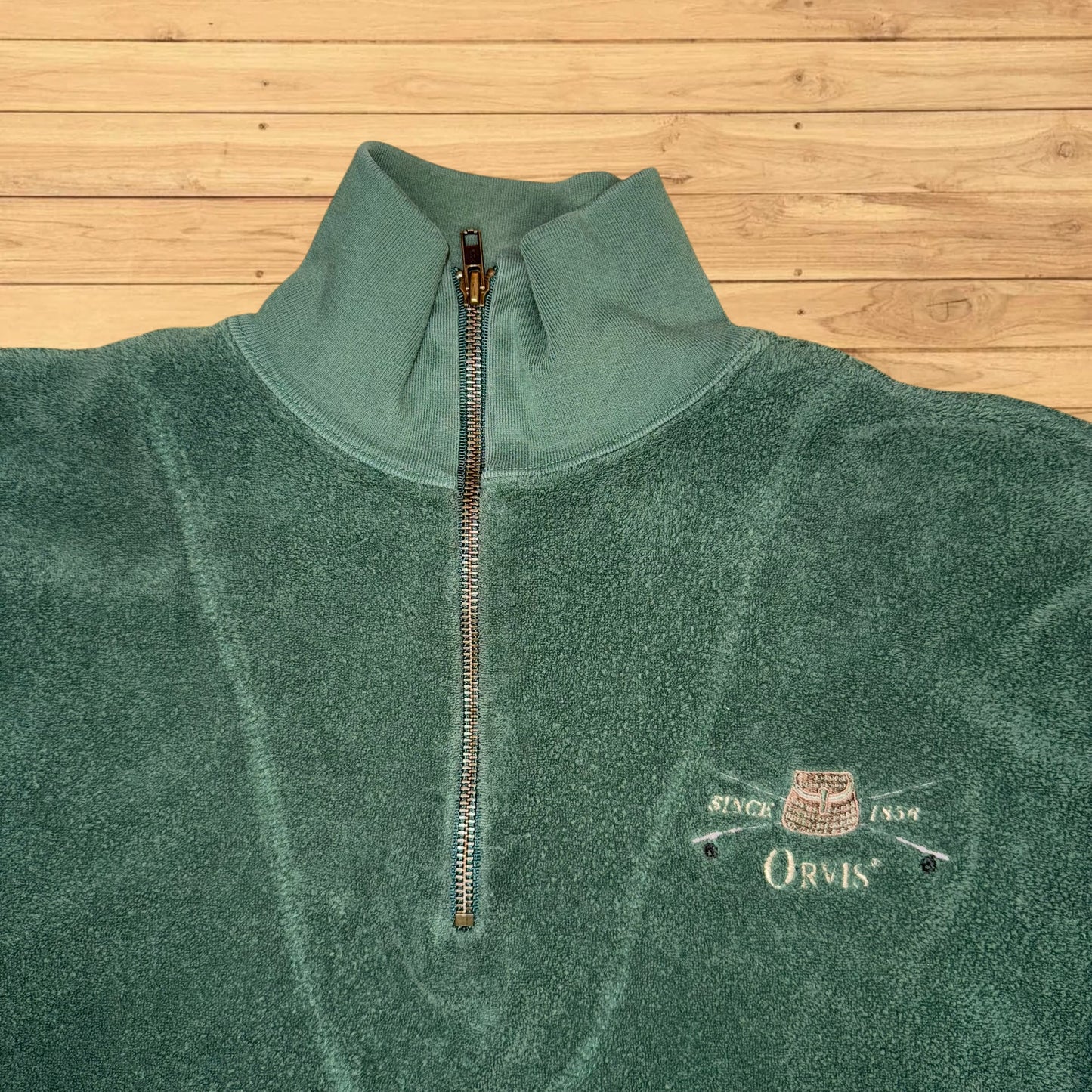 vintage orvis quarter zip pullover crewneck fly fishing