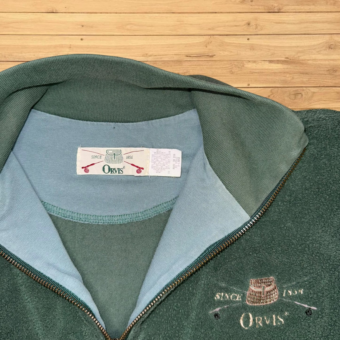 vintage orvis quarter zip pullover crewneck fly fishing