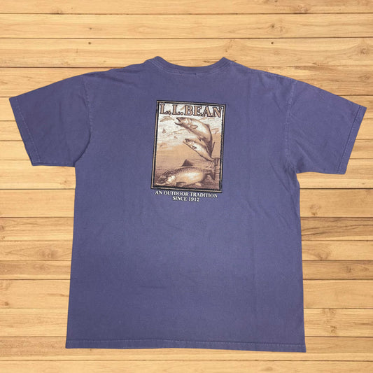 VINTAGE LL BEAN T SHIRT TROUT FISH (M/L)