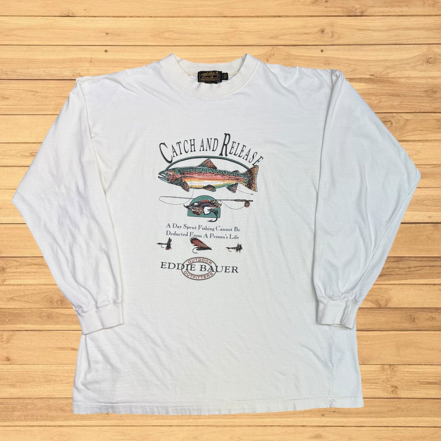 VINTAGE EDDIE BAUER FLY FISHING LONG SLEEVE SHIRT (XL)