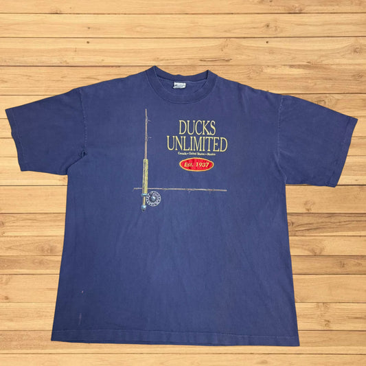 VINTAGE DUCKS UNLIMITED FLY FISHING T SHIRT (XL)