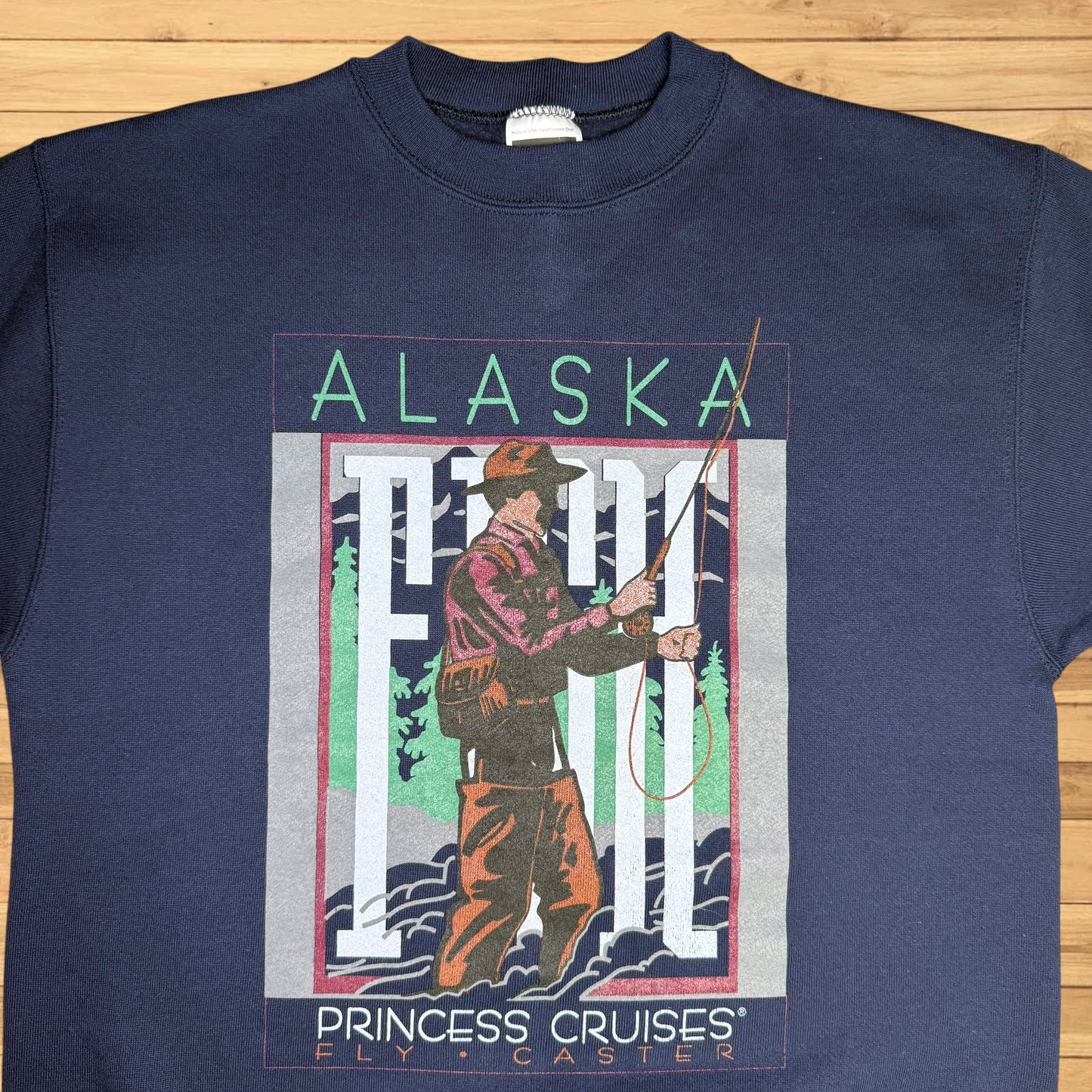 vintage alaska princess cruises fly fishing crewneck
