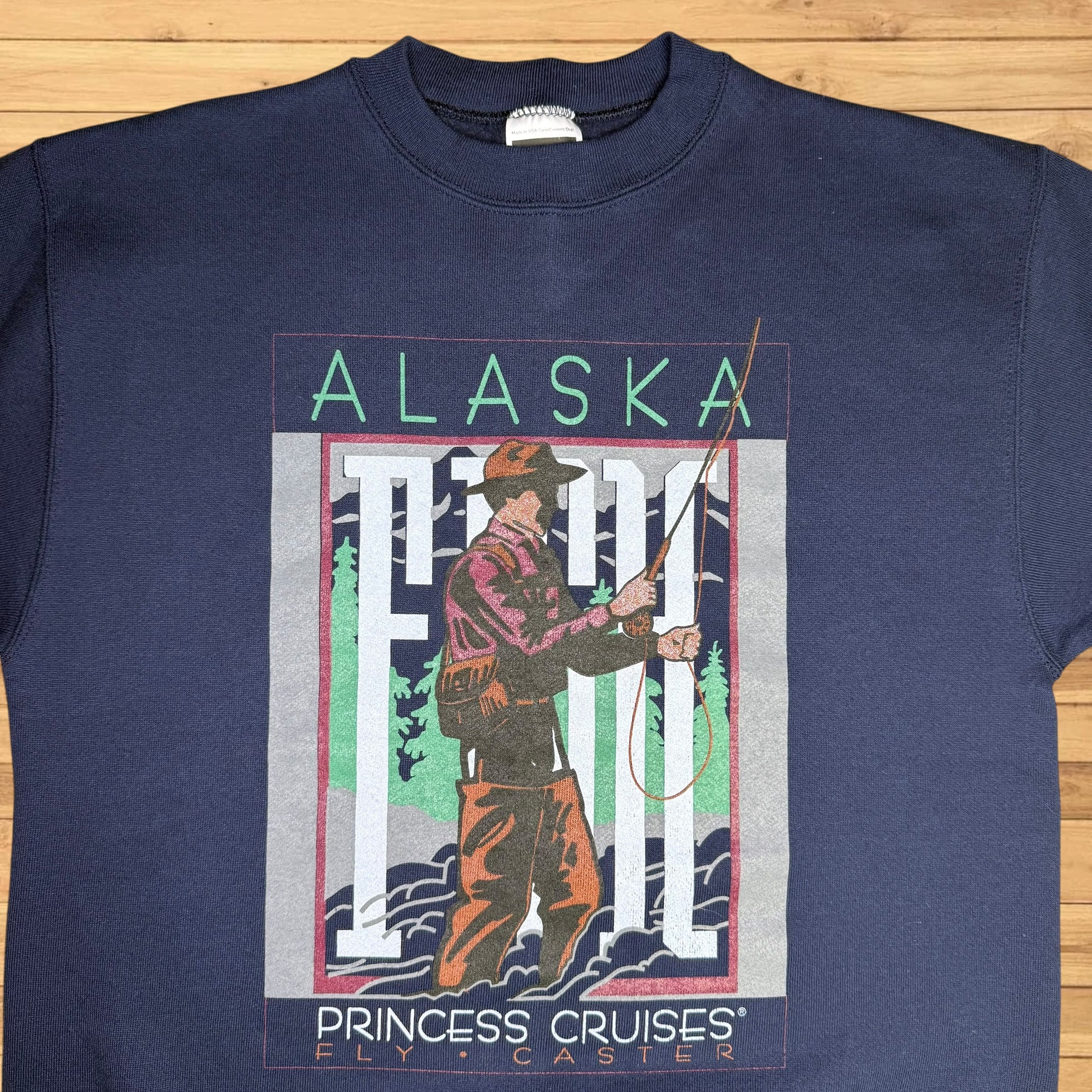 vintage alaska princess cruises fly fishing crewneck