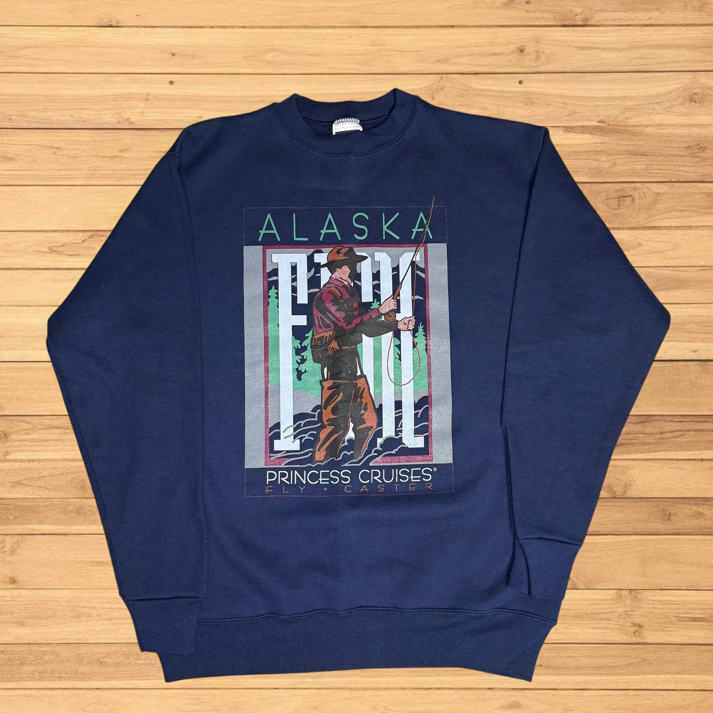 vintage alaska princess cruises fly fishing crewneck