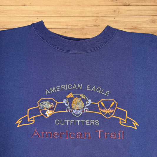 vintage american eagle outfitters american trail crewneck bass fishing 