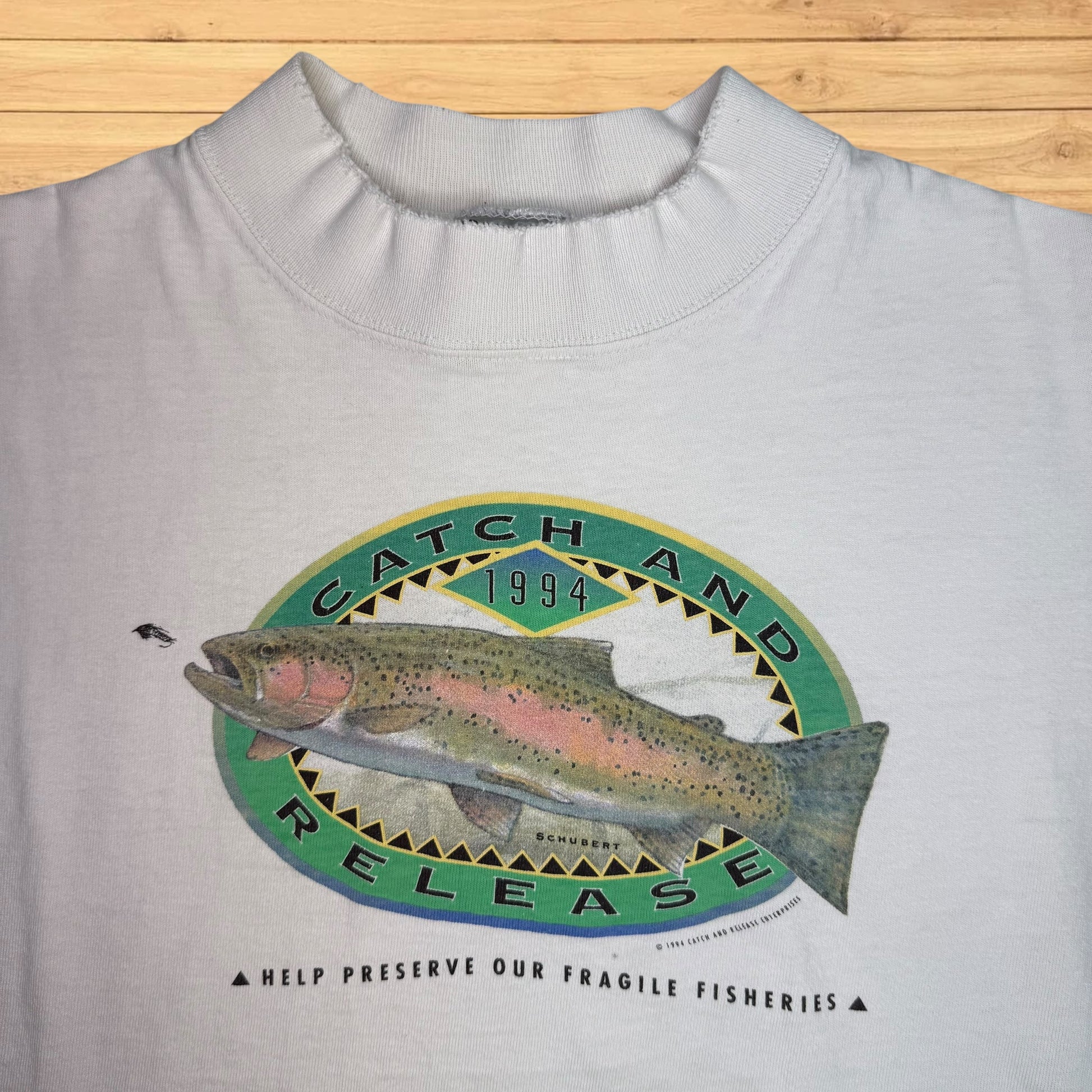 vintage catch and release trout t shirt fly fishing 