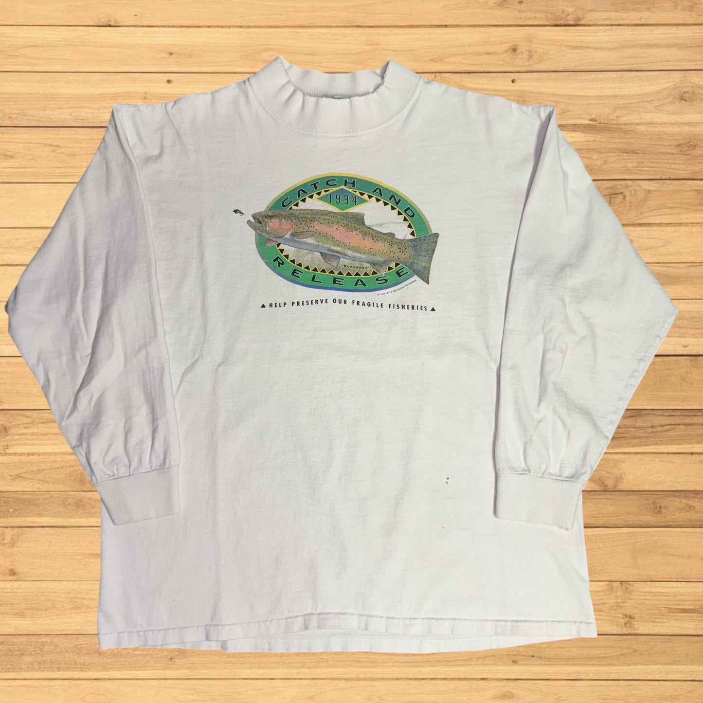 vintage catch and release trout t shirt bass 