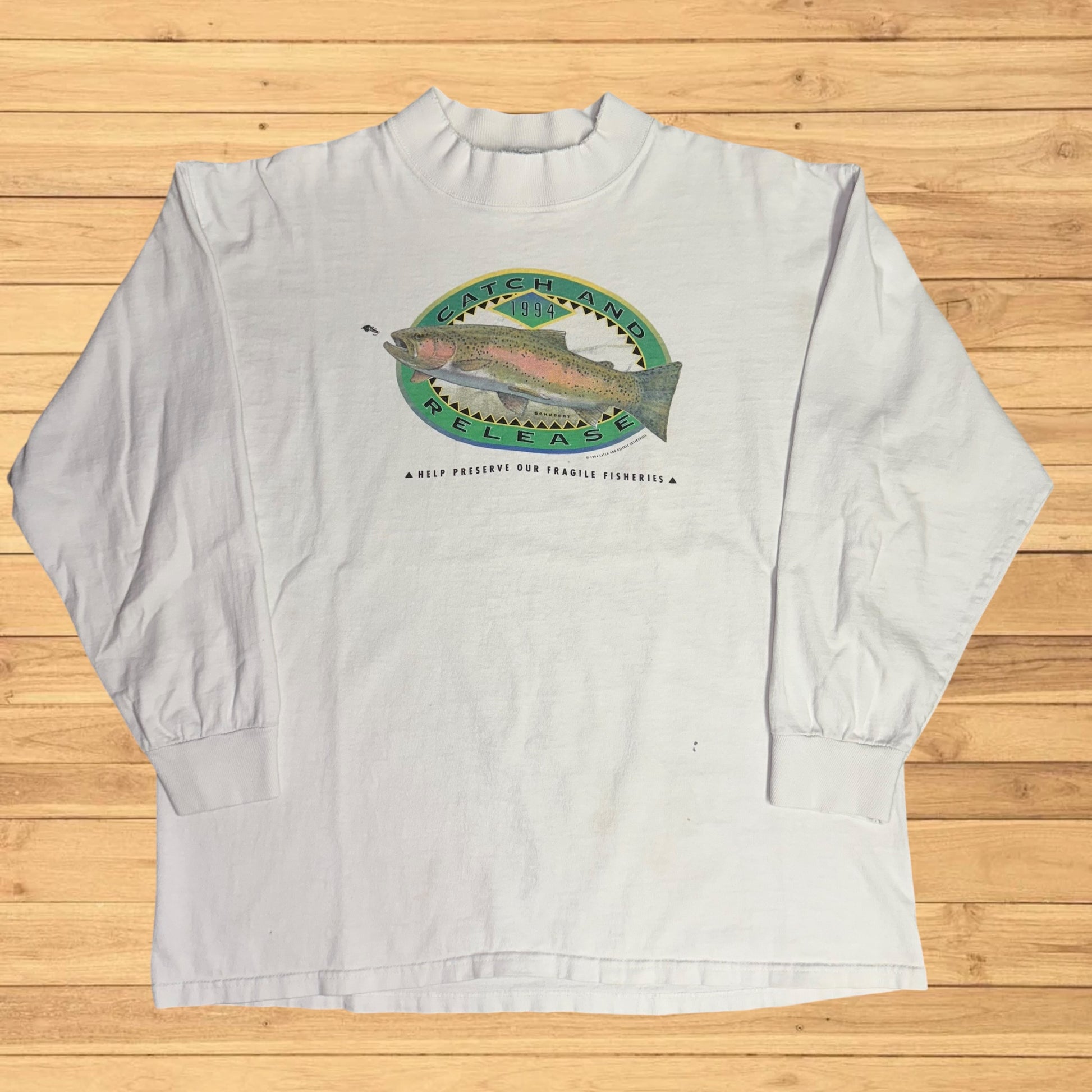 vintage catch and release trout t shirt bass 