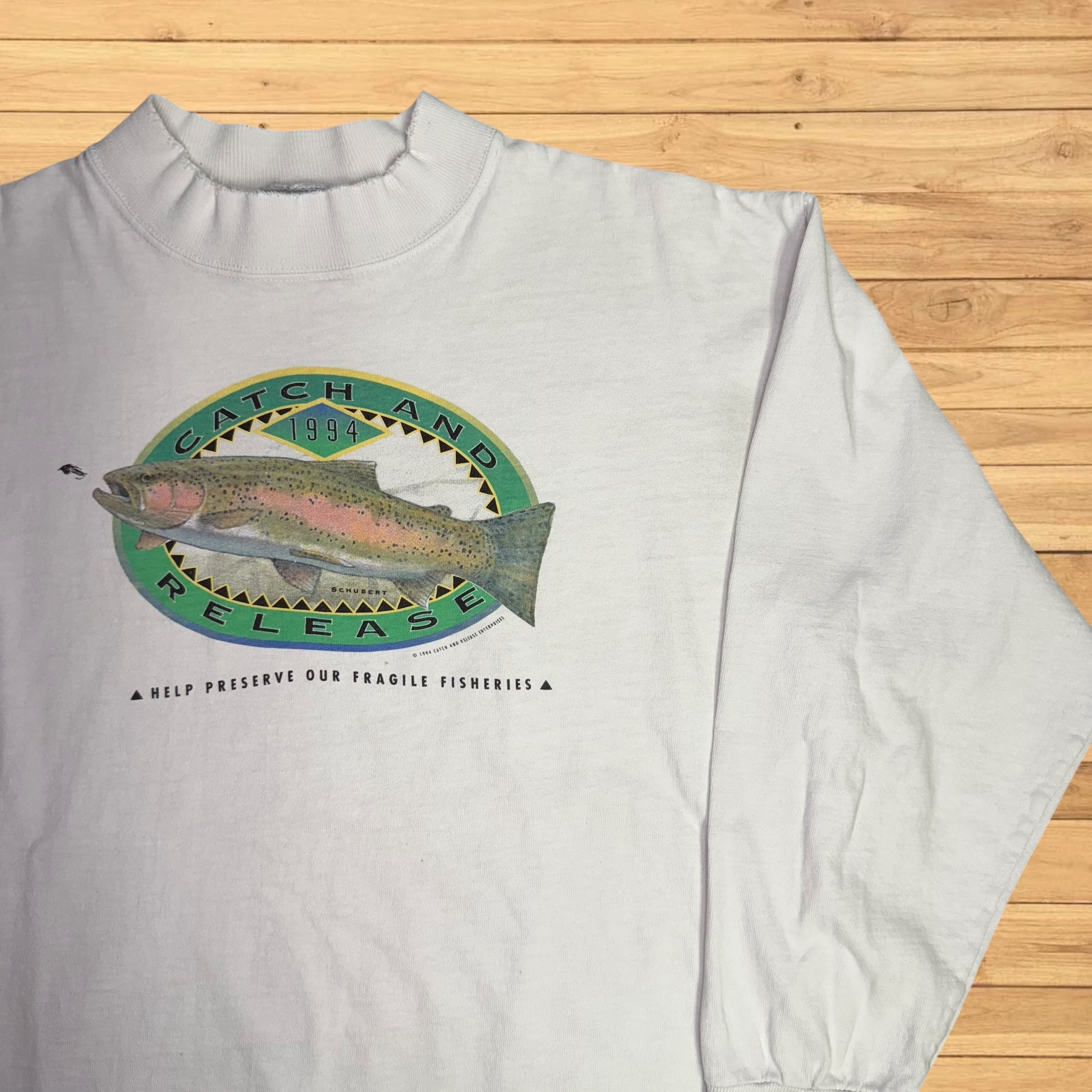 vintage catch and release trout t shirt bass fishing fly fishing orvis 