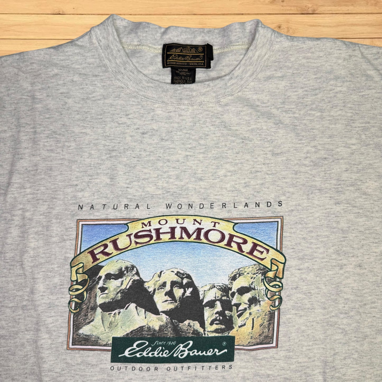 vintage eddie bauer mount rushmore t shirt wilderness mountains 